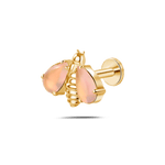 Piercing orecchio/naso/bocca ape regina piccola arancione in oro - NovaNavel