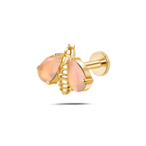 Piercing orecchio/naso/bocca ape regina piccola arancione in oro - NovaNavel