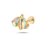 Piercing orecchio/naso/bocca ape regina piccola multicolor in oro - NovaNavel