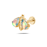 Piercing orecchio/naso/bocca ape regina piccola multicolor in oro - NovaNavel