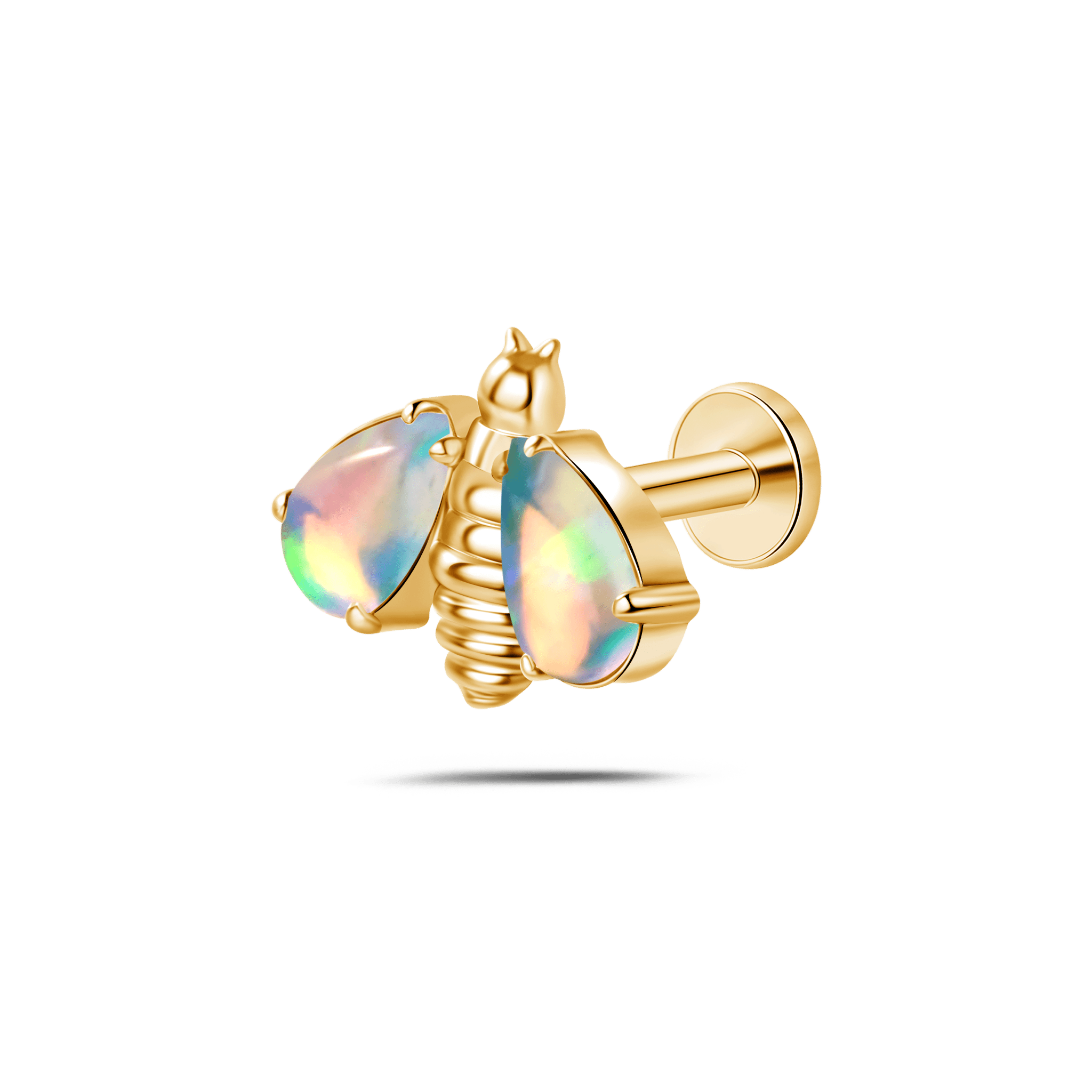 Piercing orecchio/naso/bocca ape regina piccola multicolor in oro - NovaNavel