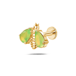 Piercing orecchio/naso/bocca ape regina piccola verde in oro - NovaNavel