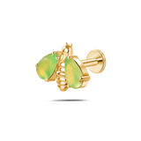 Piercing orecchio/naso/bocca ape regina piccola verde in oro - NovaNavel