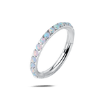 Piercing orecchio/naso/bocca cerchietto opale bianco in argento - NovaNavel