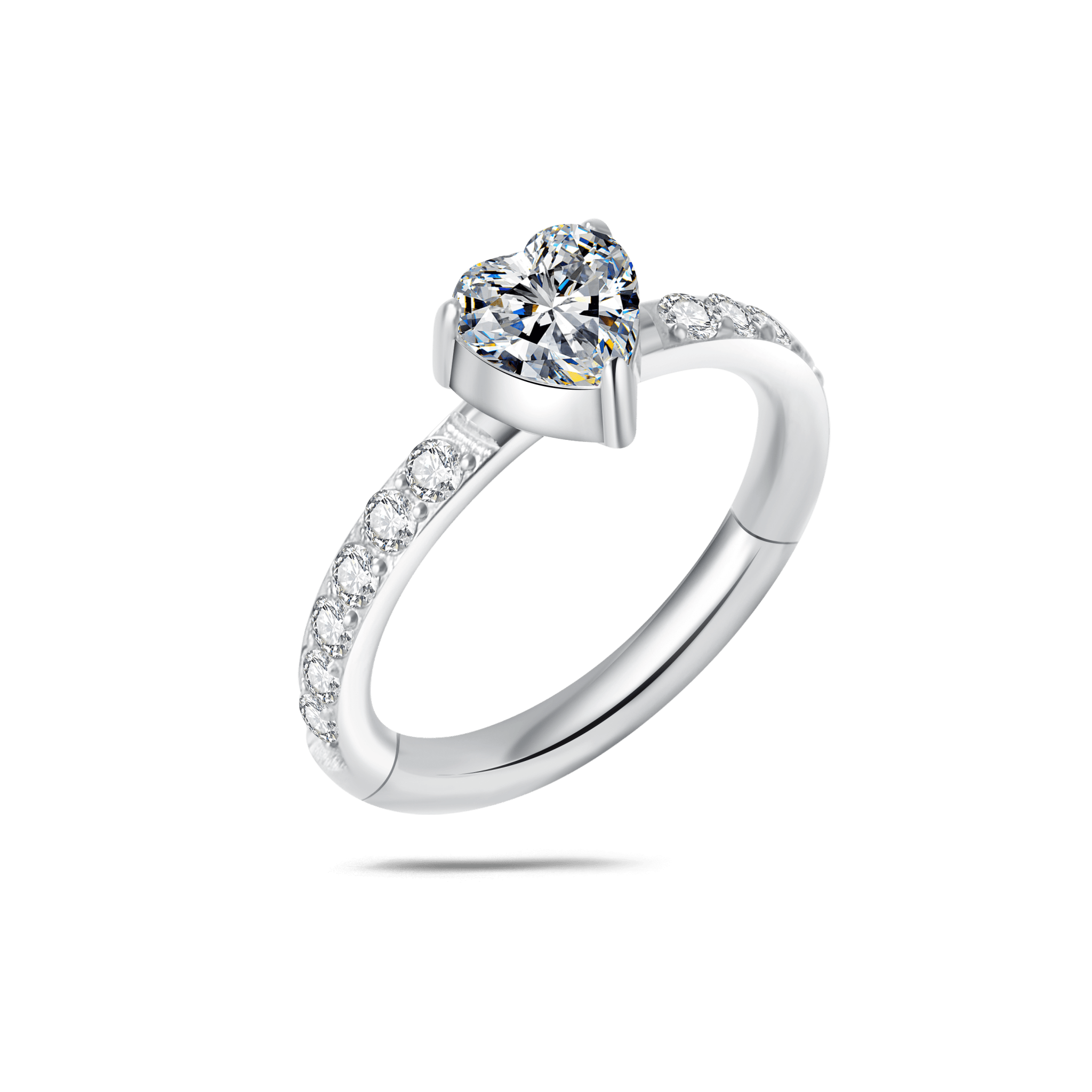 Piercing orecchio/naso/bocca cuore chic in argento - NovaNavel