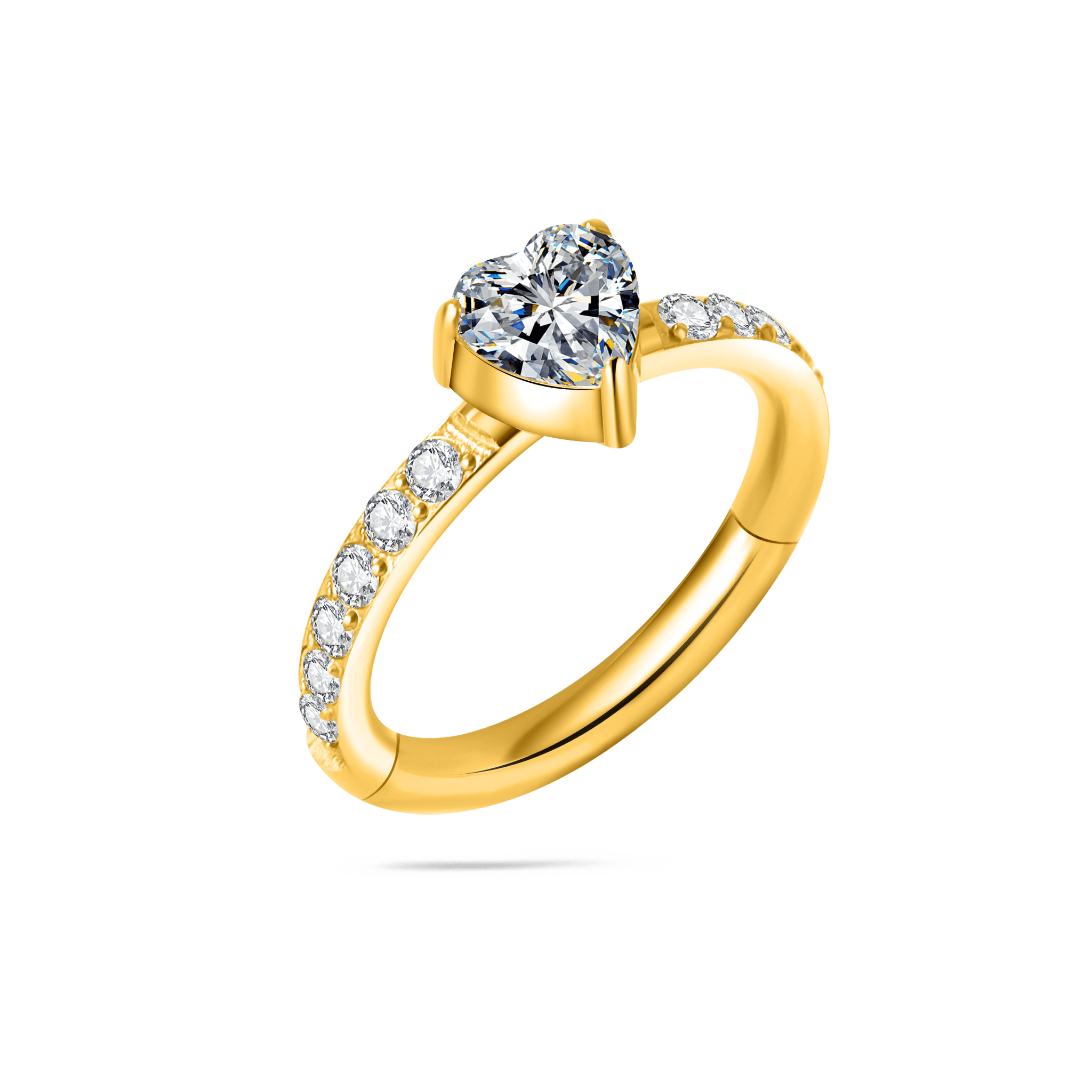 Piercing orecchio/naso/bocca cuore chic in oro - NovaNavel