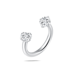 Piercing orecchio/naso/bocca doppio cristallo in argento - NovaNavel