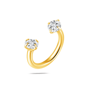 Piercing orecchio/naso/bocca doppio cristallo in oro - NovaNavel®