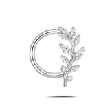 Piercing orecchio/naso/bocca edera bianco in argento - NovaNavel