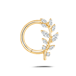 Piercing orecchio/naso/bocca edera bianco in oro - NovaNavel