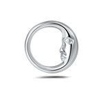 Piercing orecchio/naso/bocca faccia di luna in argento - NovaNavel