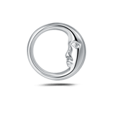 Piercing orecchio/naso/bocca faccia di luna in argento - NovaNavel