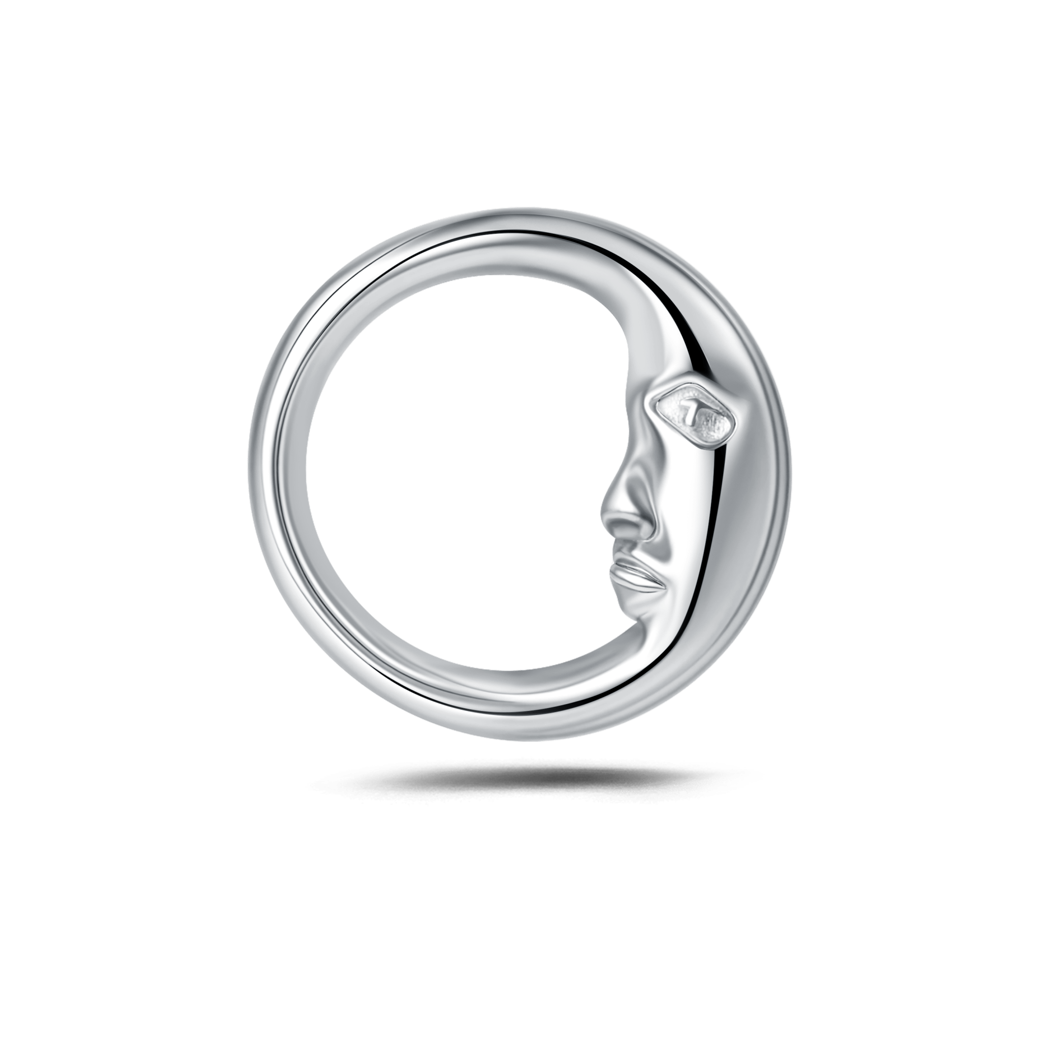 Piercing orecchio/naso/bocca faccia di luna in argento - NovaNavel