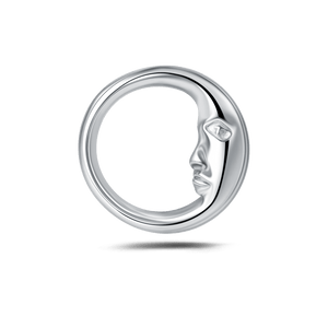 Piercing orecchio/naso/bocca faccia di luna in argento - NovaNavel