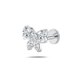 Piercing orecchio/naso/bocca fiocco di sogno bianco in argento - NovaNavel