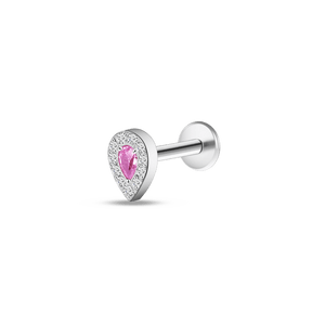 Piercing orecchio/naso/bocca goccia di luce rosa in argento - NovaNavel