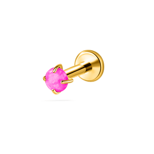 Piercing orecchio/naso/bocca luminoso rosa in oro - NovaNavel