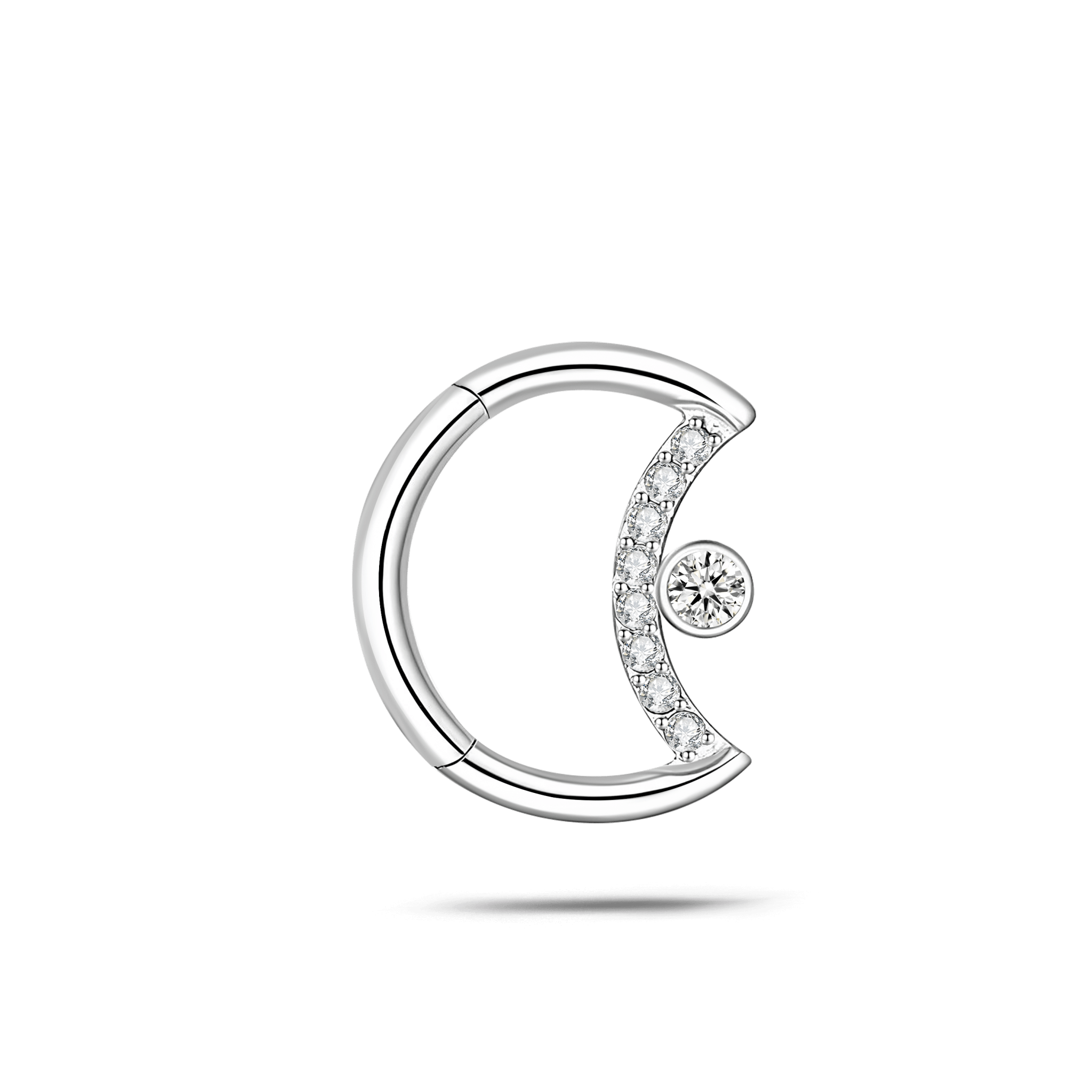 Piercing orecchio/naso/bocca luna in argento - NovaNavel