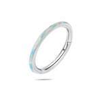 Piercing orecchio/naso/bocca opale bianco in argento - NovaNavel