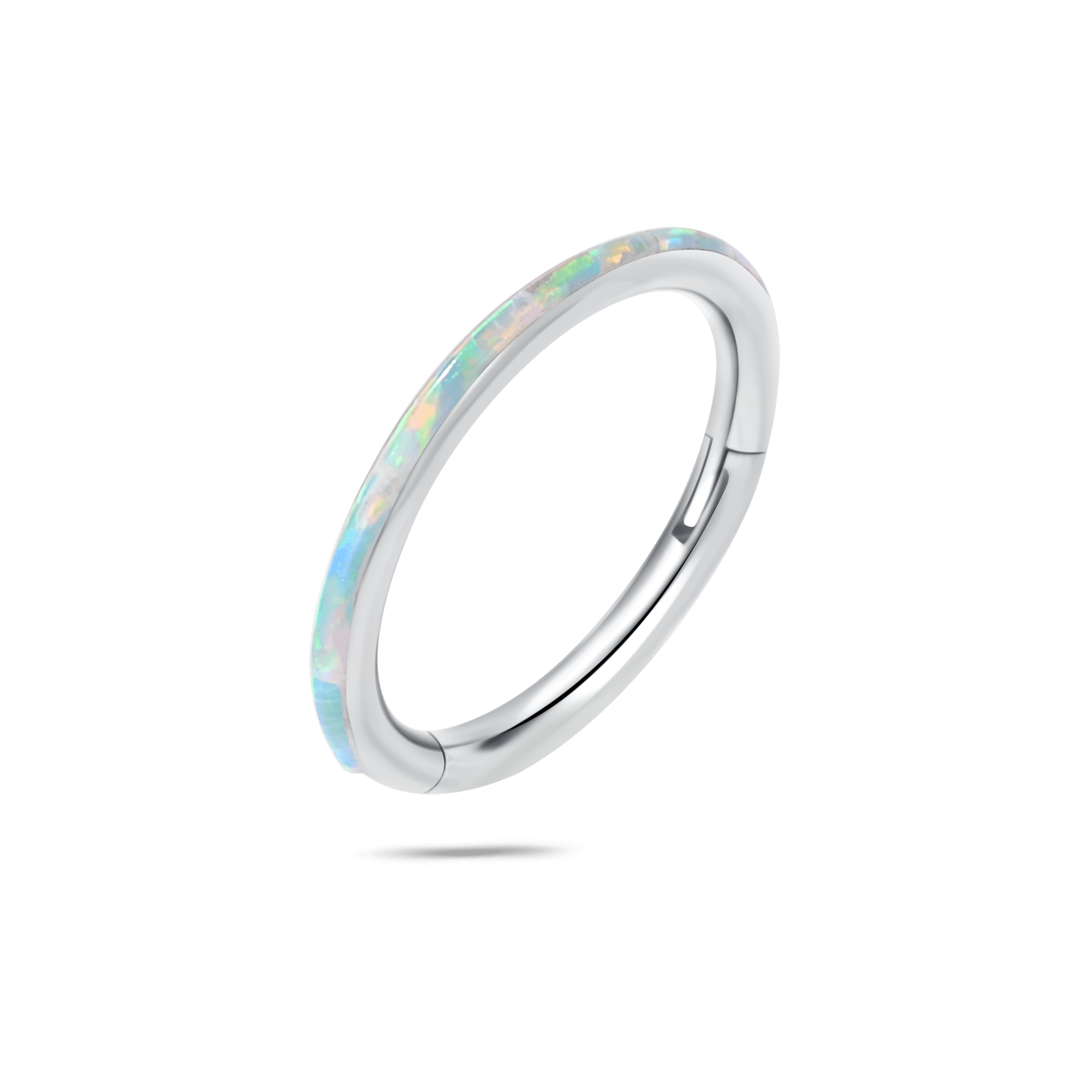 Piercing orecchio/naso/bocca opale bianco in argento - NovaNavel