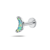 Piercing orecchio/naso/bocca selene azzurro in argento - NovaNavel