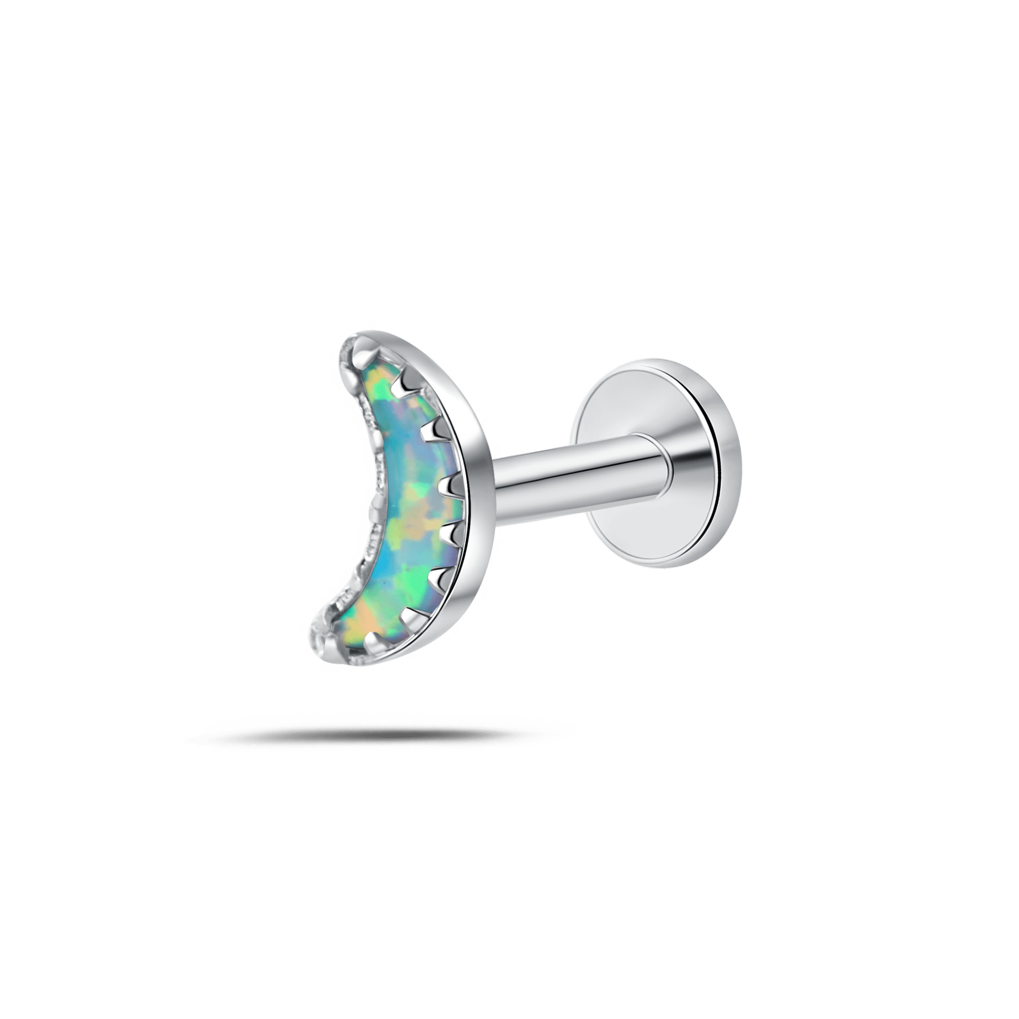 Piercing orecchio/naso/bocca selene azzurro in argento - NovaNavel