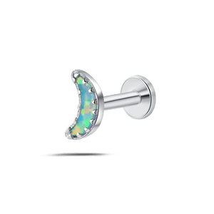 Piercing orecchio/naso/bocca selene azzurro in argento - NovaNavel