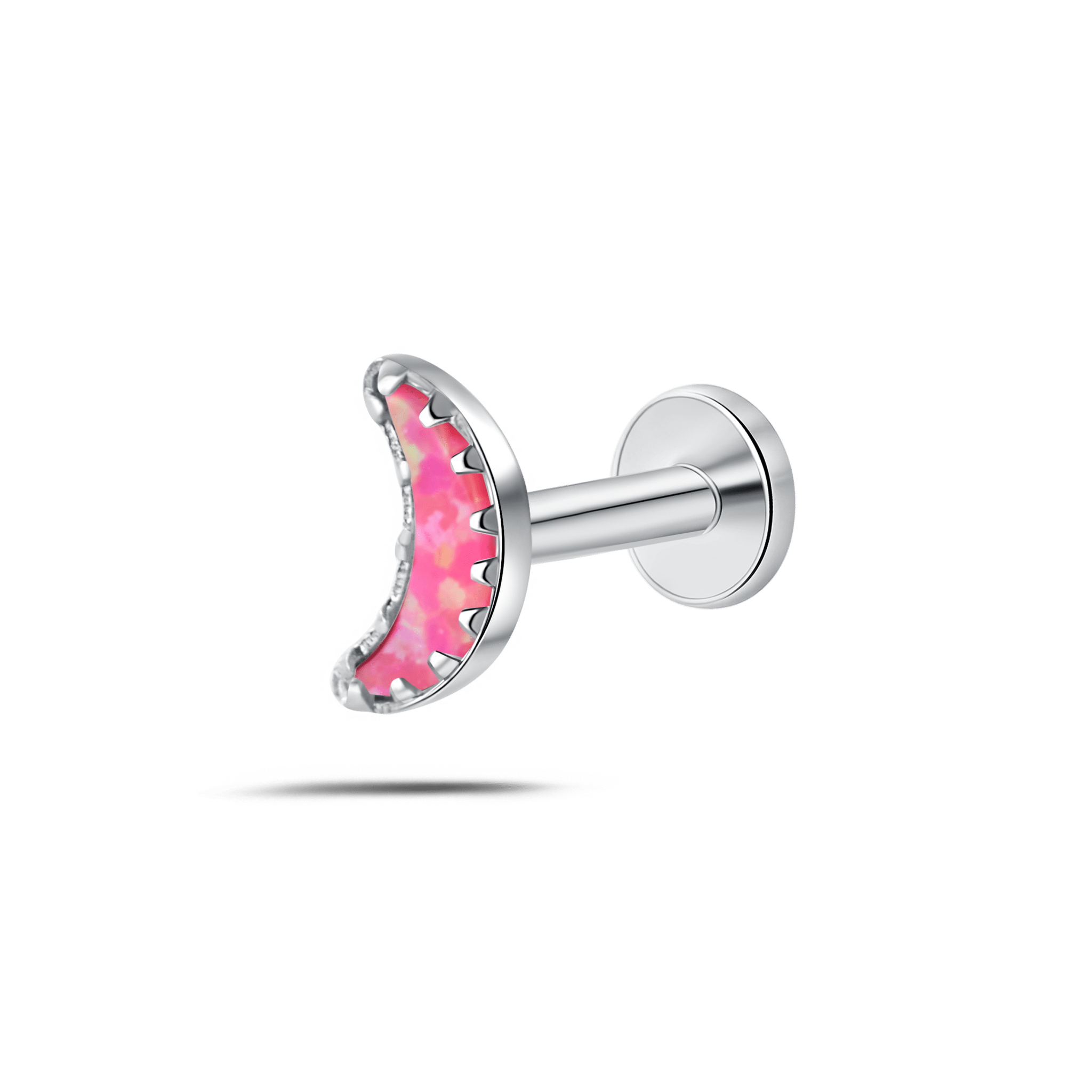 Piercing orecchio/naso/bocca selene fucsia in argento - NovaNavel