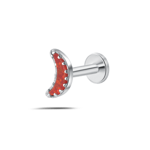 Piercing orecchio/naso/bocca selene rosso in argento - NovaNavel