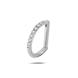 Piercing orecchio/naso/bocca semicerchio bianco in argento - NovaNavel