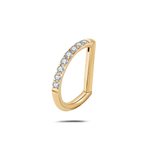 Piercing orecchio/naso/bocca semicerchio bianco in oro - NovaNavel