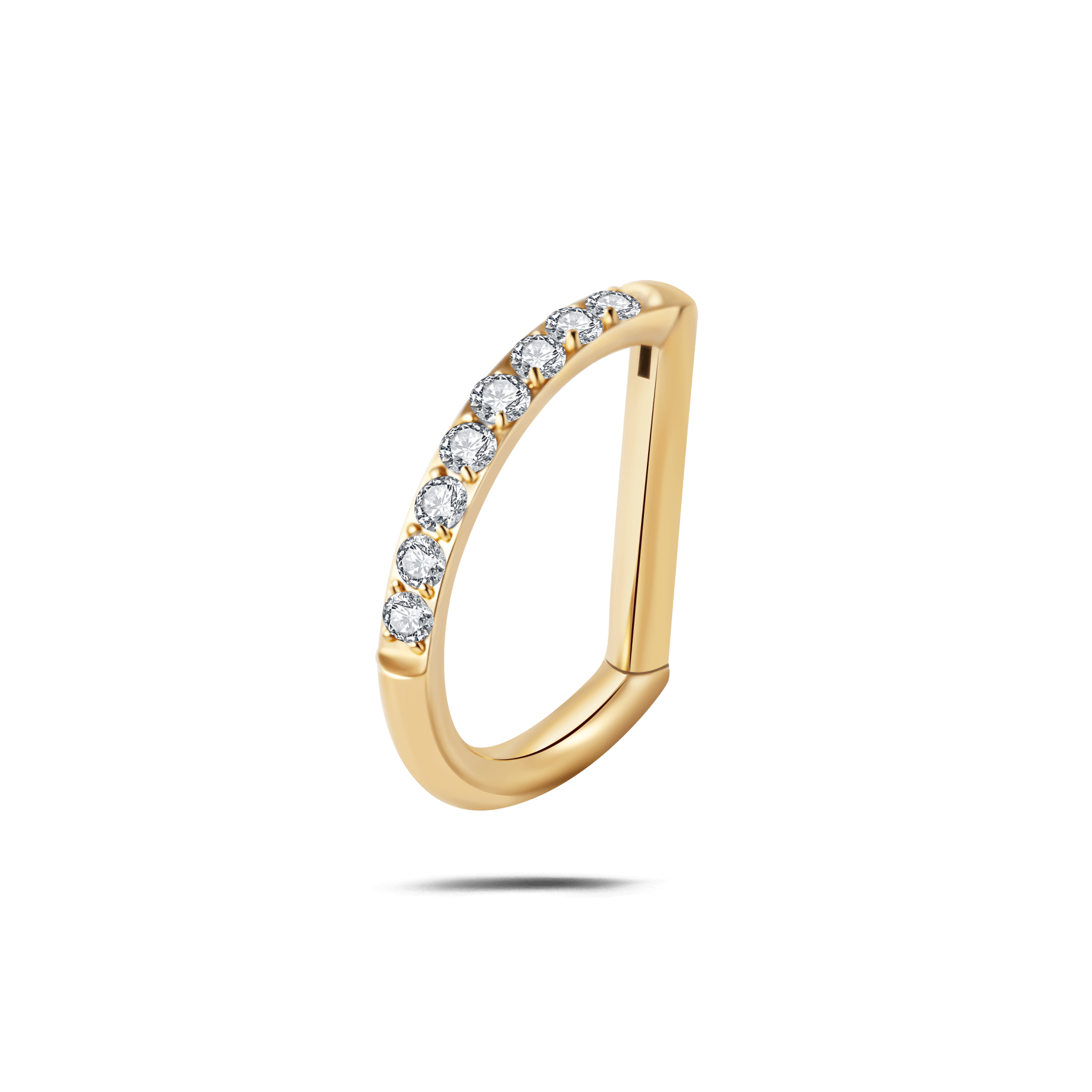 Piercing orecchio/naso/bocca semicerchio bianco in oro - NovaNavel