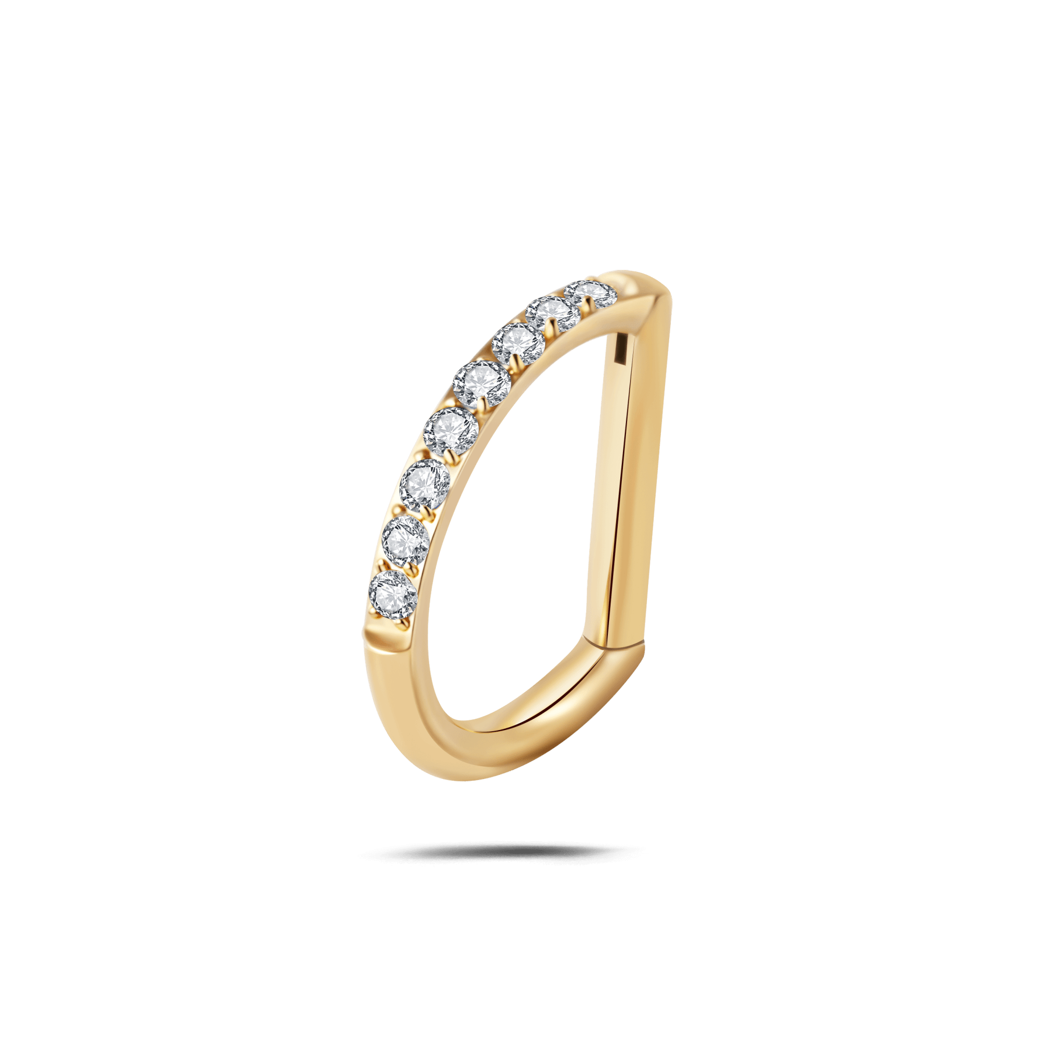 Piercing orecchio/naso/bocca semicerchio bianco in oro - NovaNavel