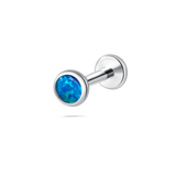 Piercing orecchio/naso/bocca sfera opale blu in argento - NovaNavel