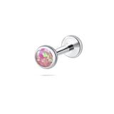 Piercing orecchio/naso/bocca sfera opale fucsia in argento - NovaNavel