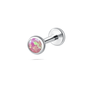 Piercing orecchio/naso/bocca sfera opale fucsia in argento - NovaNavel
