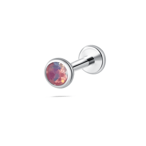 Piercing orecchio/naso/bocca sfera opale viola in argento - NovaNavel