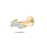 Piercing orecchio/naso/bocca trilogy bianco in oro - NovaNavel