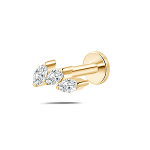 Piercing orecchio/naso/bocca trilogy bianco in oro - NovaNavel