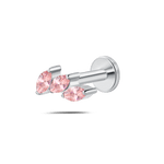 Piercing orecchio/naso/bocca trilogy rosa in argento - NovaNavel