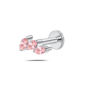 Piercing orecchio/naso/bocca trilogy rosa in argento - NovaNavel