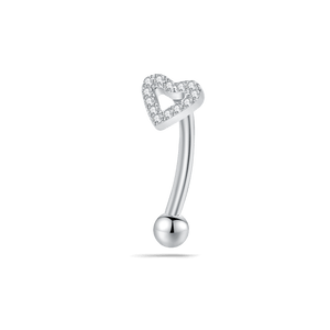 Piercing sopracciglio/orecchio cuore chic in argento - NovaNavel
