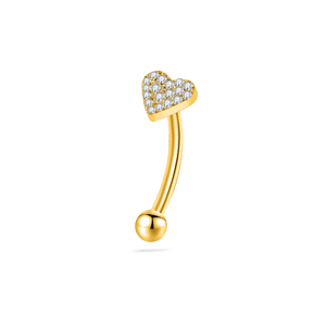 Piercing sopracciglio/orecchio cuore in oro - NovaNavel