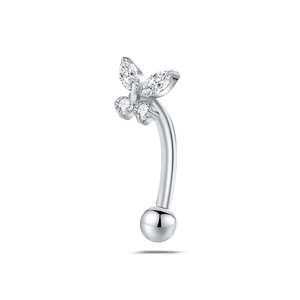 Piercing sopracciglio/orecchio farfalla in argento - NovaNavel