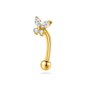 Piercing sopracciglio/orecchio farfalla in oro - NovaNavel