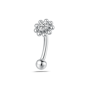 Piercing sopracciglio/orecchio margherita in argento - NovaNavel