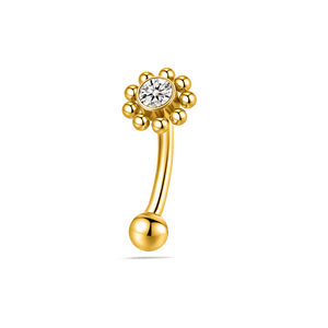 Piercing sopracciglio/orecchio margherita in oro - NovaNavel