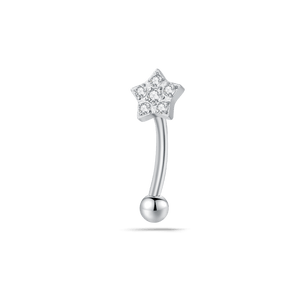 Piercing sopracciglio/orecchio stella in argento - NovaNavel