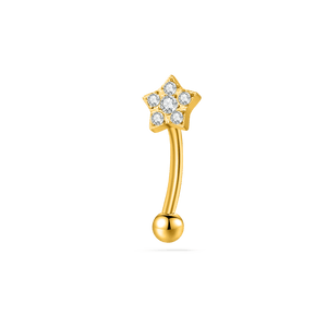 Piercing sopracciglio/orecchio stella in oro - NovaNavel