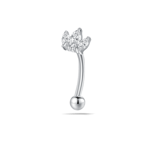 Piercing sopracciglio/orecchio tre petali in argento - NovaNavel